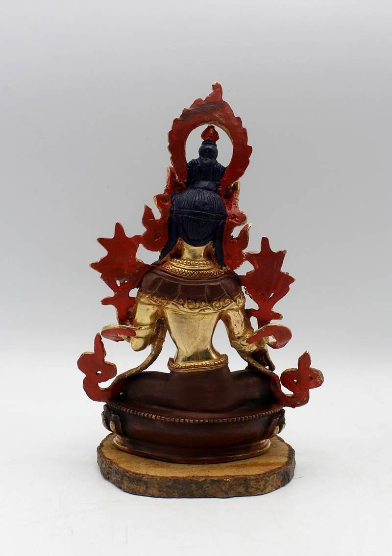 Gold Plated Green Tara Statue 6"H
