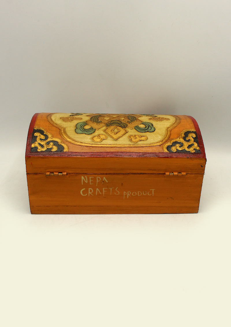 Handpainted Tibetan Wooden Endless Knot Optical Box