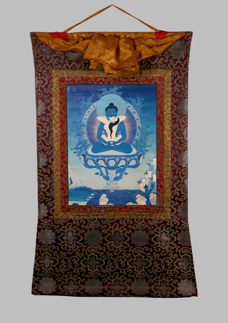 Samantabhadra Shakti Brocade Thangka Painting