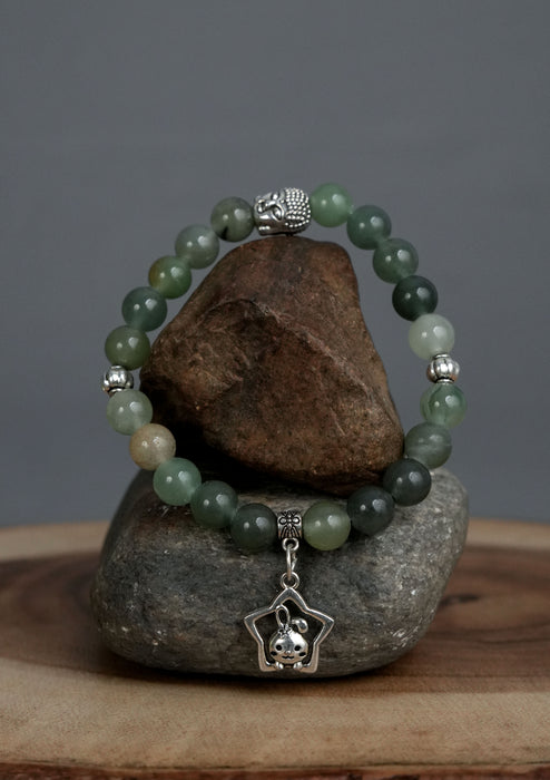 Mixed Stones Wrist Bracelet with Charm