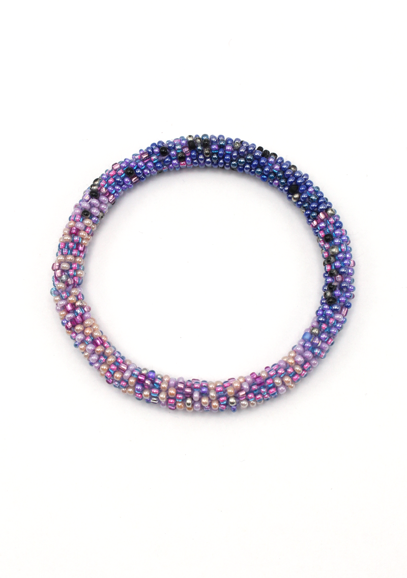 Purple Roll on Beads Bracelet