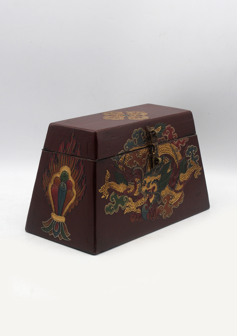 Handpainted Tibetan Jewelry Box with Dragon