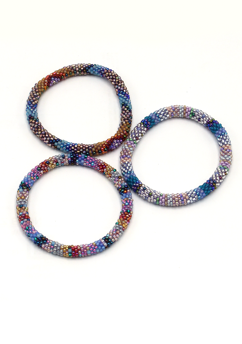 Mansalu  Roll  on  Beads Bracelet Gift Set of 3 in Eco-Friendly  Jewelry Box