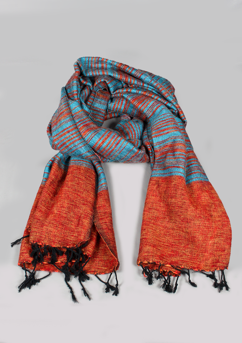 Handloomed Stripes Yak Wool Blanket - Colorful
