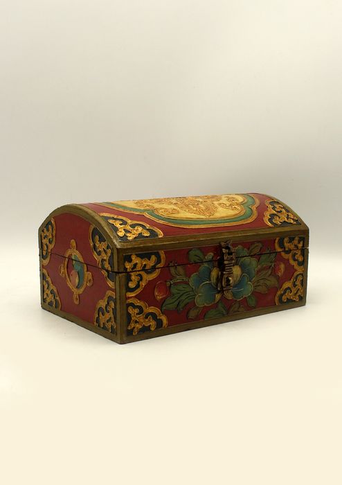 Handpainted Tibetan Wooden Double Dorjee Optical Box