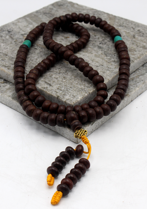 Bodhi Seed Mala with Turquoise Counter