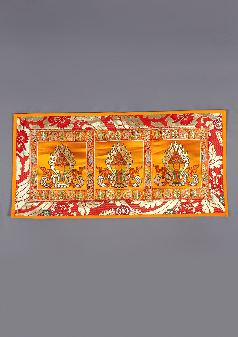 Tibetan Brocade Wish Fulfilling Jar Altar Cloth