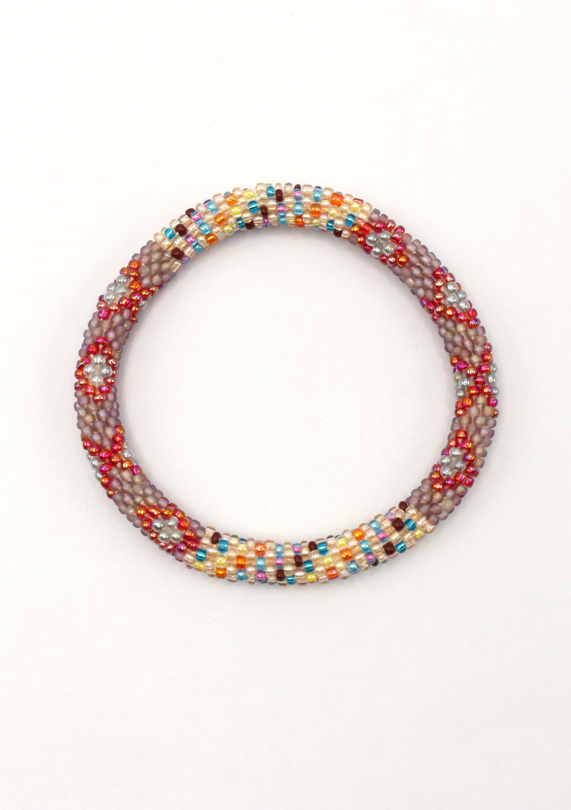 Tribal Red Roll on Beads Bracelet