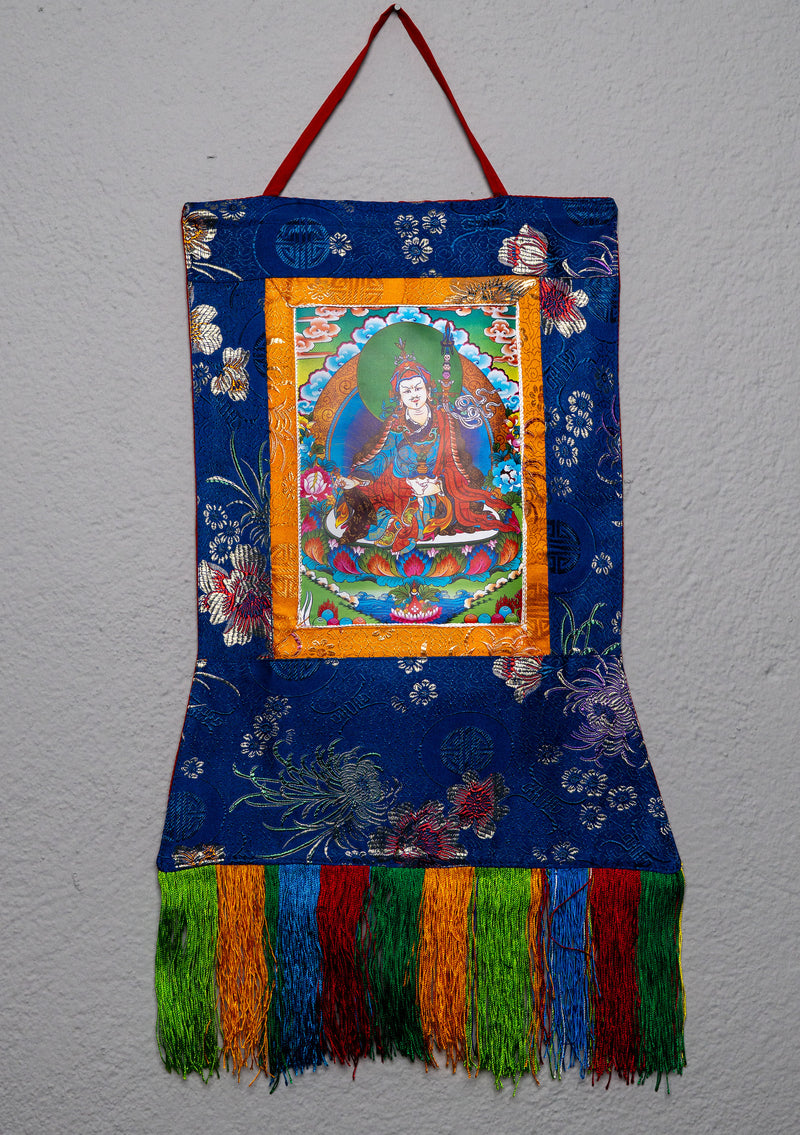 Buddhist Wall Hanging with Brocade Frame
