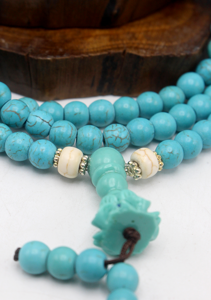 Turquoise  Tietan  Strechable Prayer Mala