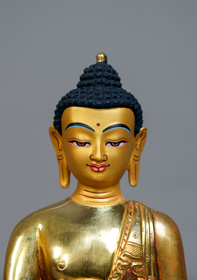 Handmade Copper Gilt  Buddha Sculpture for Meditation, Altar & Home Décor