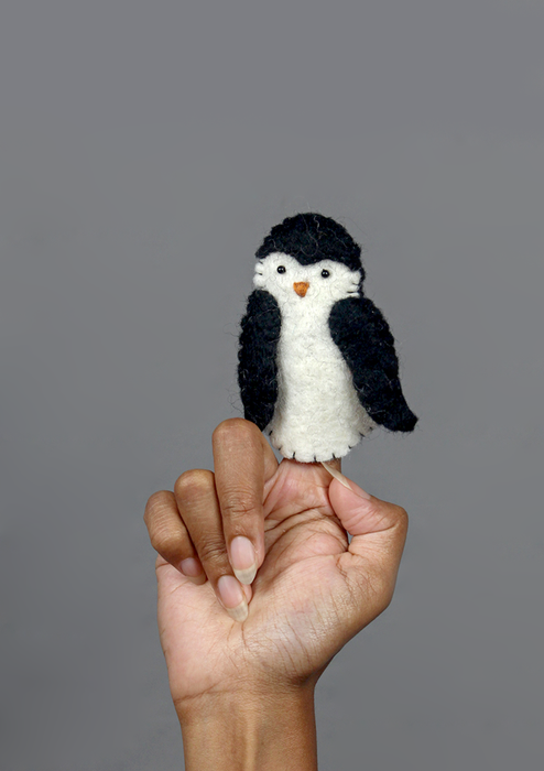 Cute Felted Woolen Panda Finger Puppet  – Handmade Wool Felt Toy