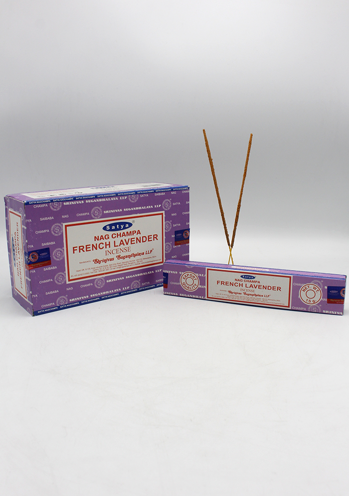 Satya Nagchampa French Lavender Incense Sticks, Set of 12 Packs, Each 15 g