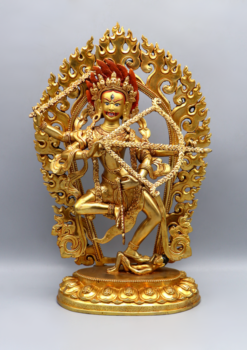 Kurukulla 24 K Gold Copper Statue 14" H
