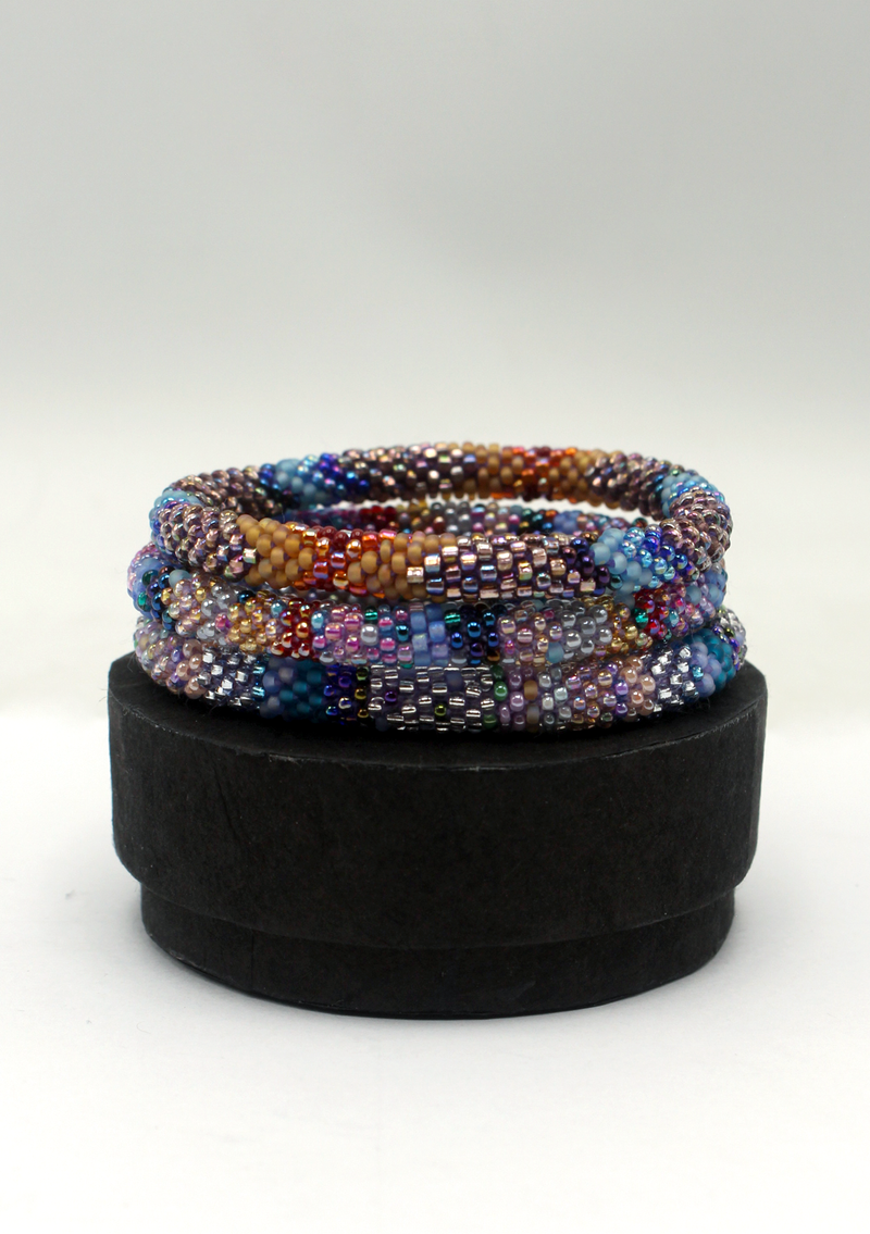 Mansalu  Roll  on  Beads Bracelet Gift Set of 3 in Eco-Friendly  Jewelry Box