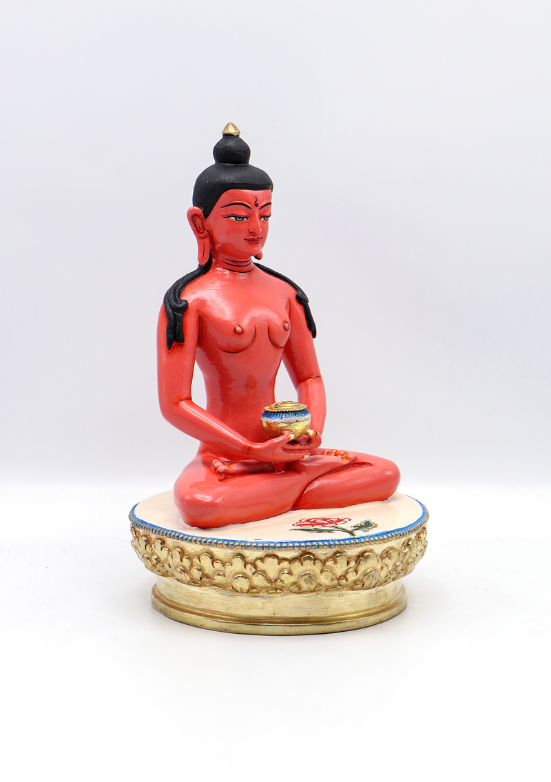 Hand-Painted Amitabha Buddha Statue 8.5"H