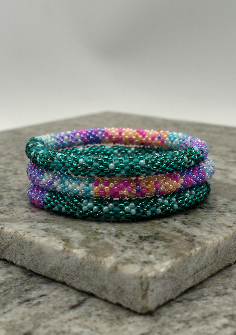 Roll on Beads Aquarmarine Bracelet