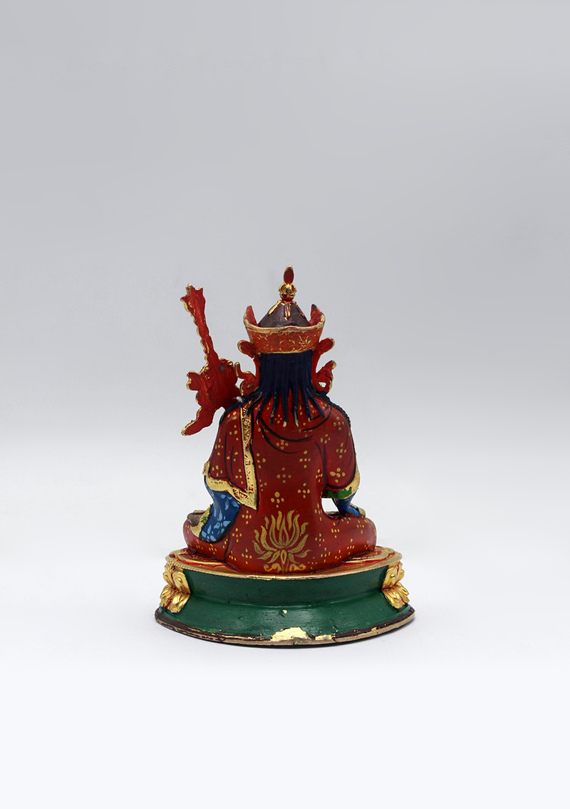 Hand Painted Copper Guru Padmasambhava Statue 4"H