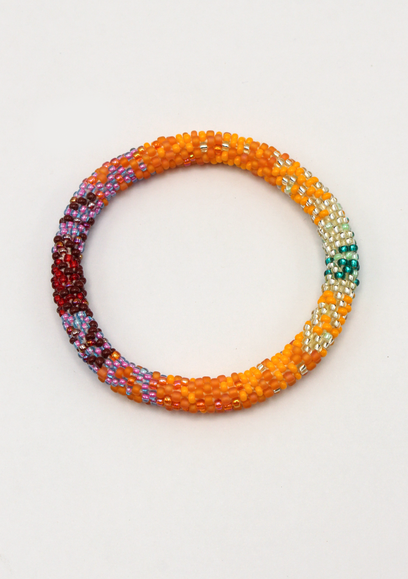 Orange Holland Roll on Beads Bracelet