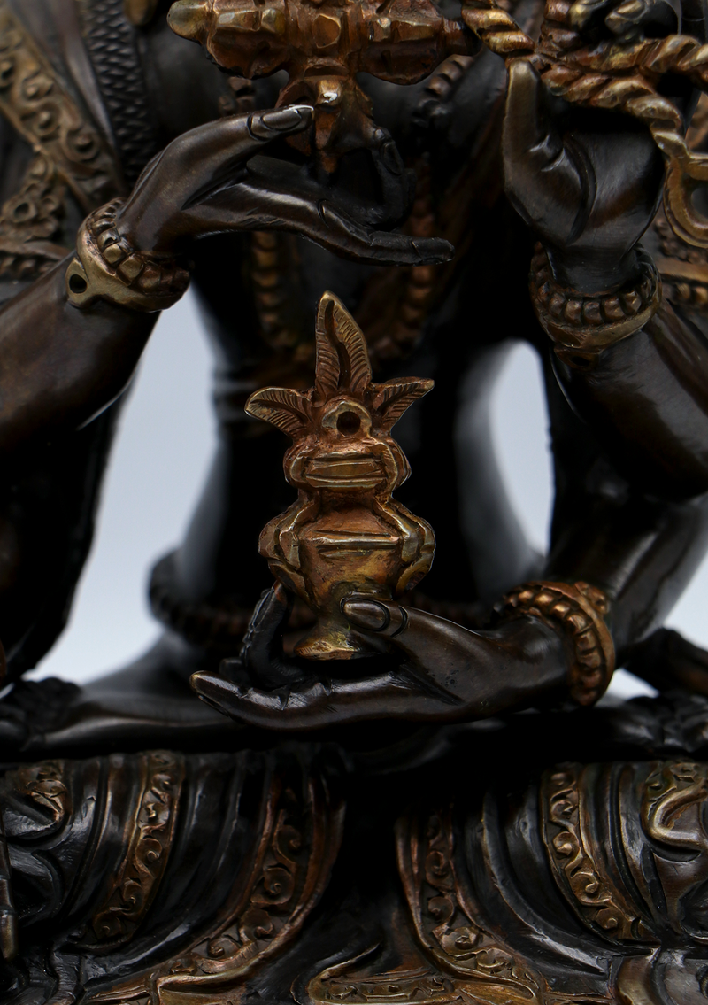 Partly Gold Plated Namgyalma Statue 9"H