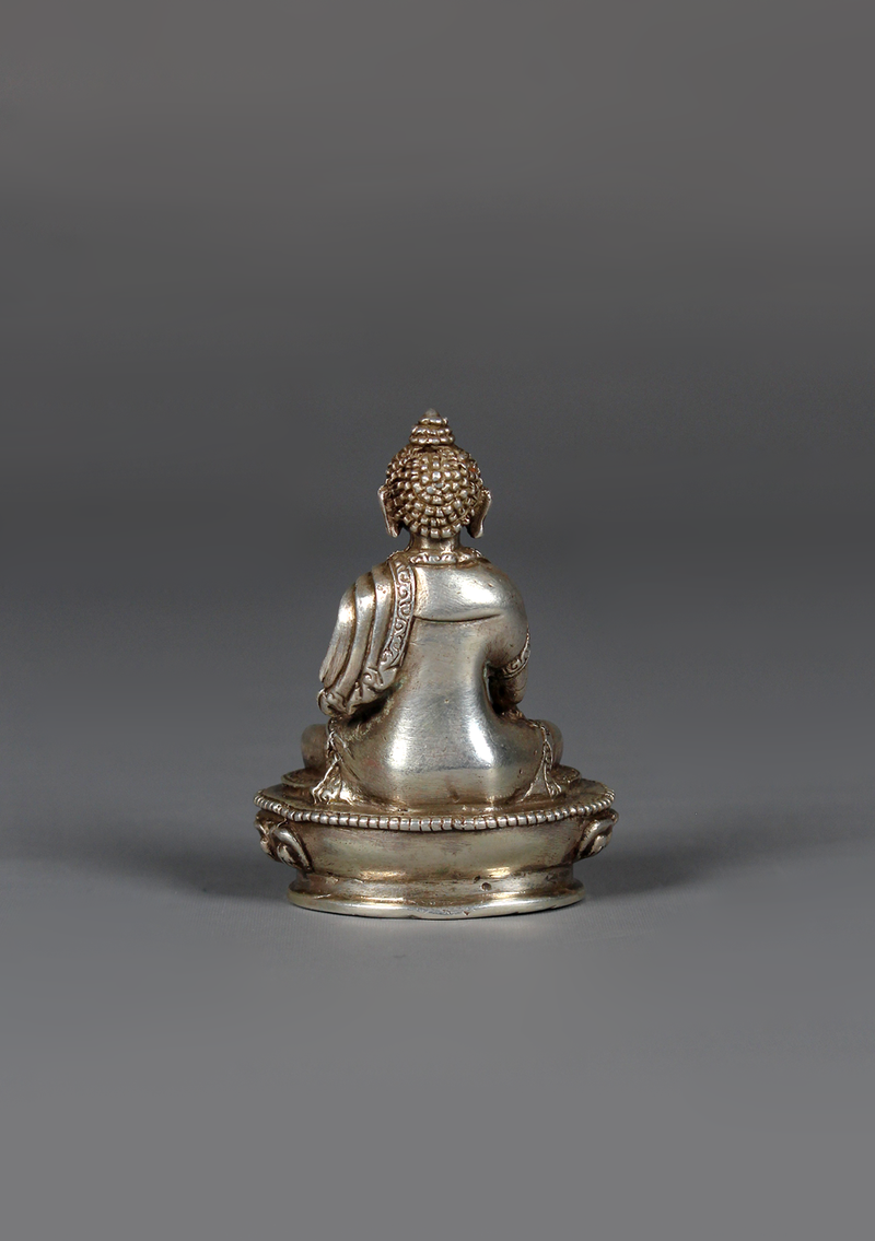 Sterling Silver  925 Shakyamuni Buddha Statue 4.5 cm H