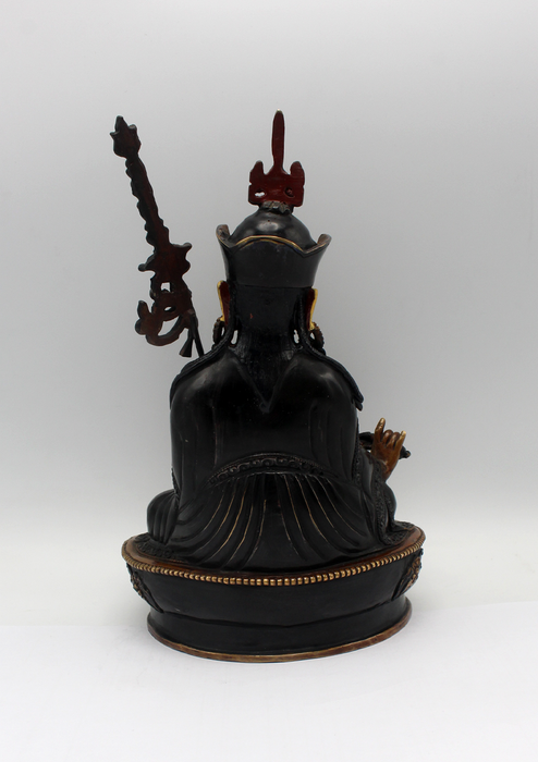 Copper Guru Padmasambhava Statue 9"H