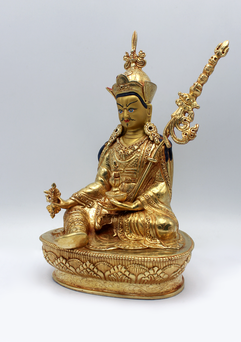 Fully Gold Plated Guru Padmasambhava Statue