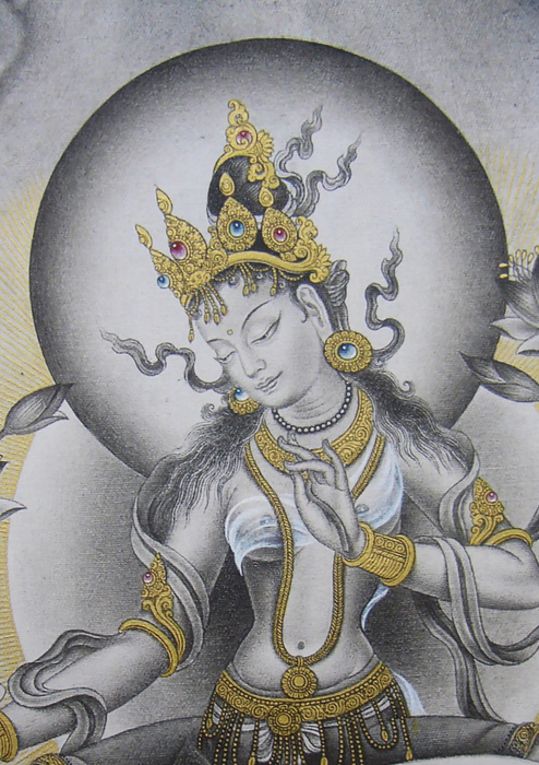 Newari Pauba Green Tara Print on Canvas