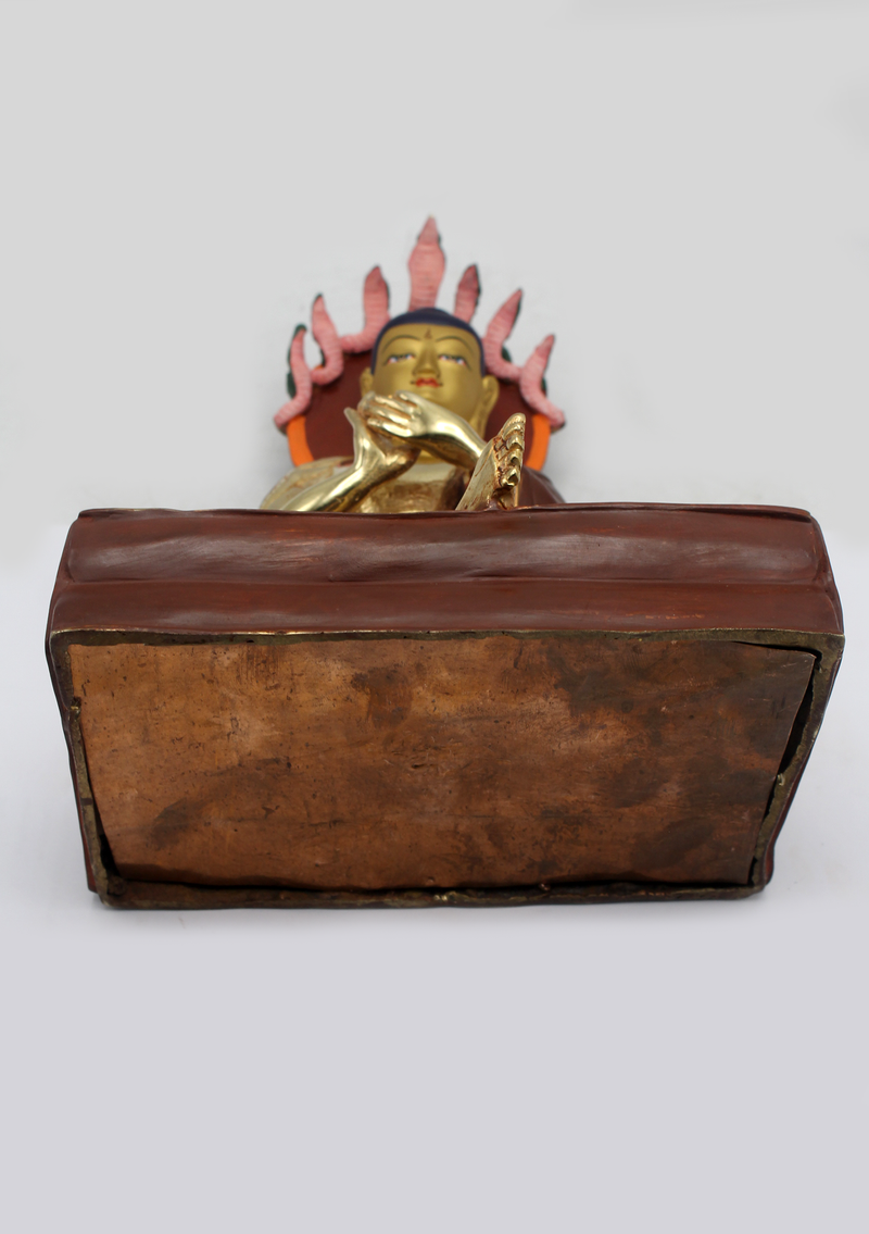 Partly Gold Plated Nagarjuna Buddha Statue 9.5"H