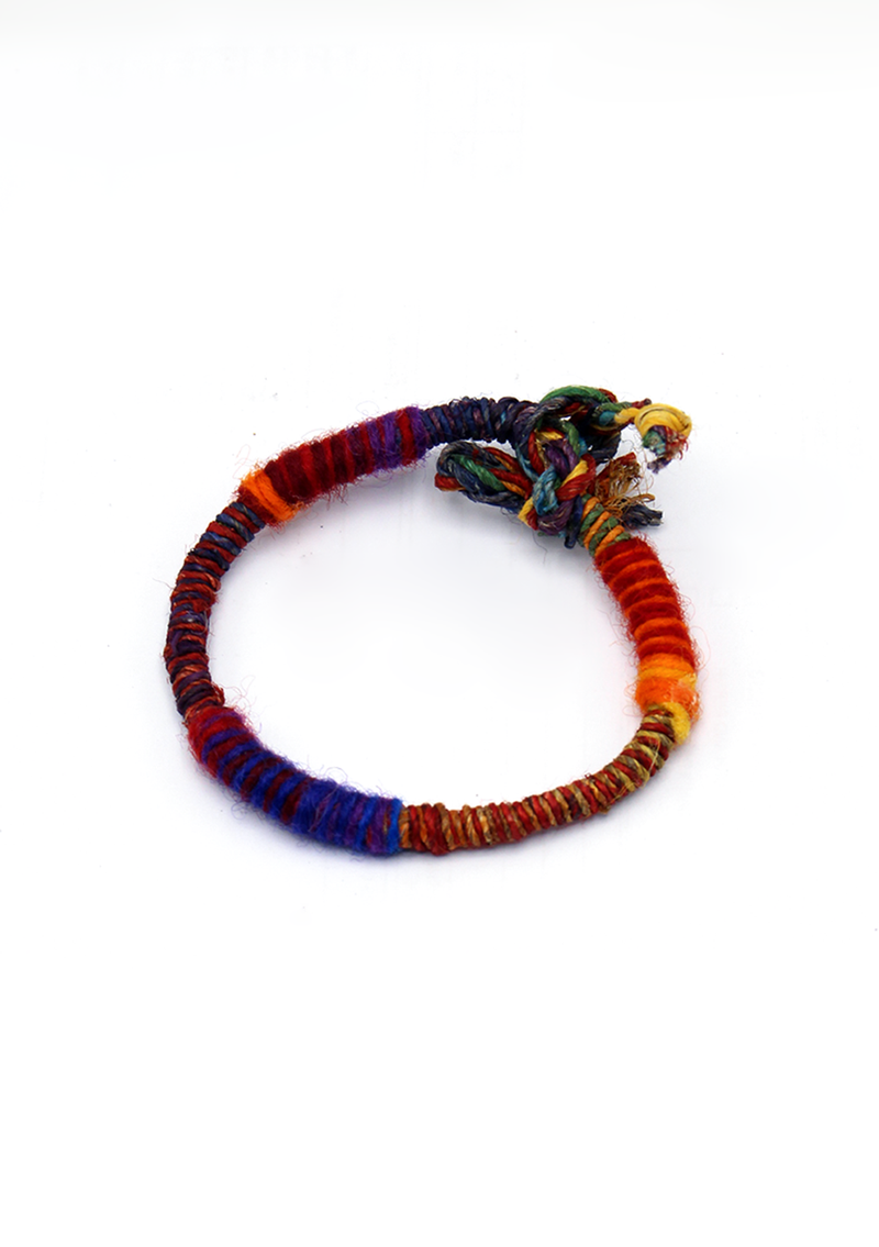 Hemp Braided Red Unisex Wrist Bracelet