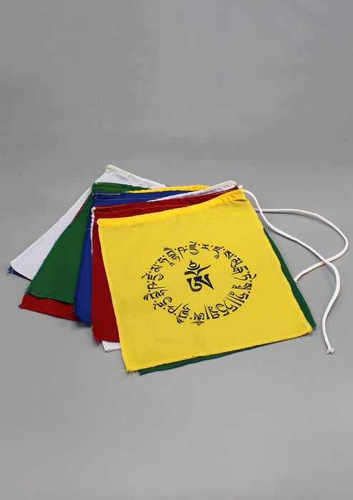 Medicine Buddha Mantra with Om Tibetan Prayer Flags