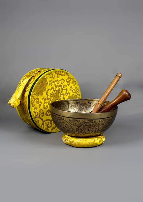 Manjushree Thangka Painting Singing Bowl D NOTE Travel Bag