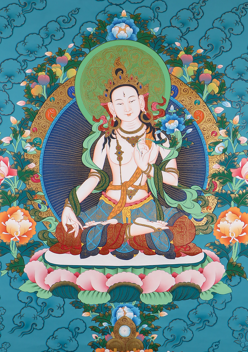 White Tara Compassion Healing, and Longevity Thangka Painting