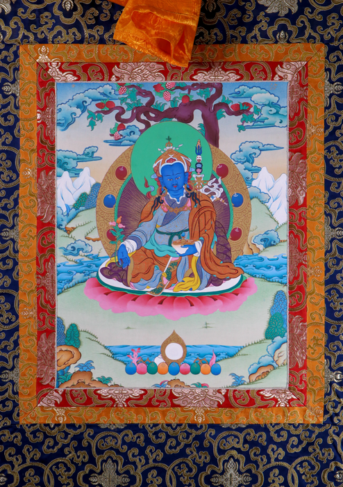 Guru Rinpoche  Brocade Thangka Painting