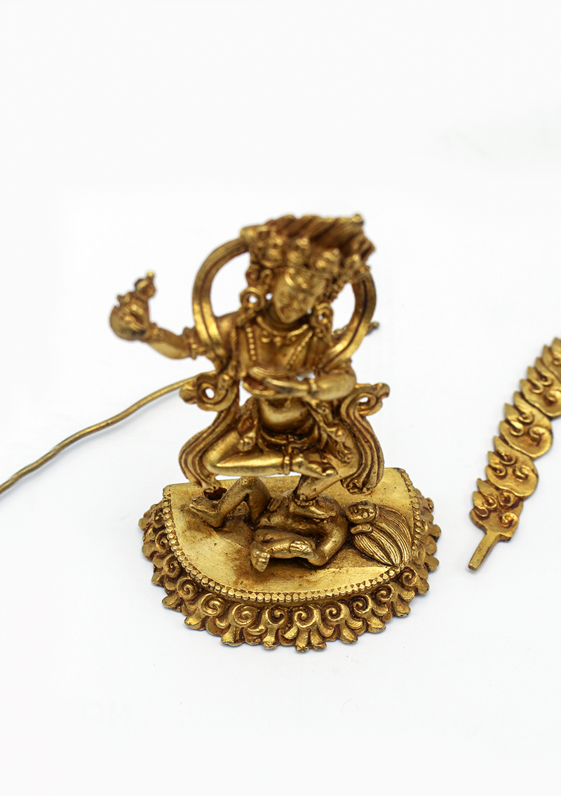 Gold Electroplated Jogini Statue 4"H