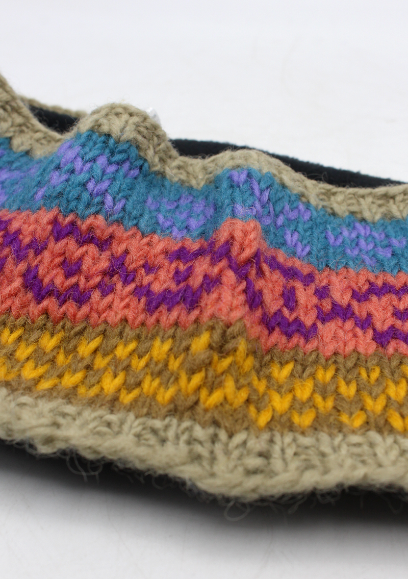 Beautiful Orange and Gray Pure Wool Winter Sherpa Head Band with Inner Fleece