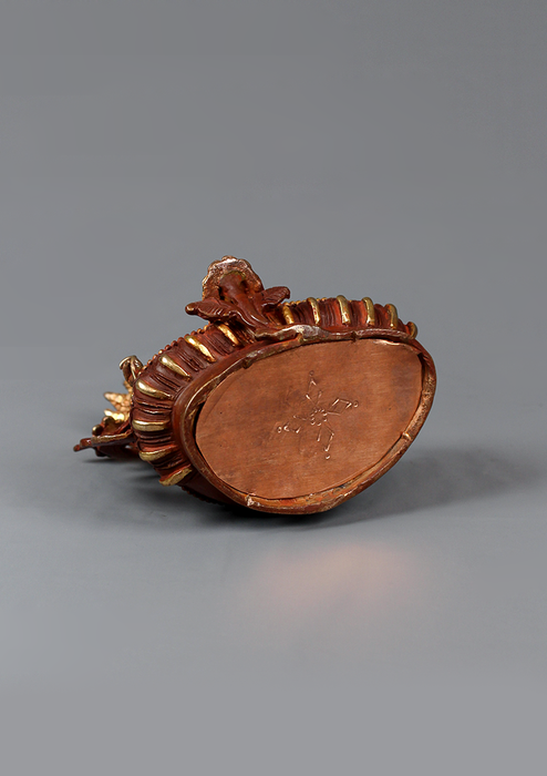 Partly Gold Plated Green Tara Statue 6.5" H