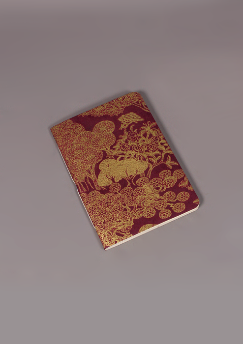 Red Flowers & Leaf Design Lokta Paper Journal