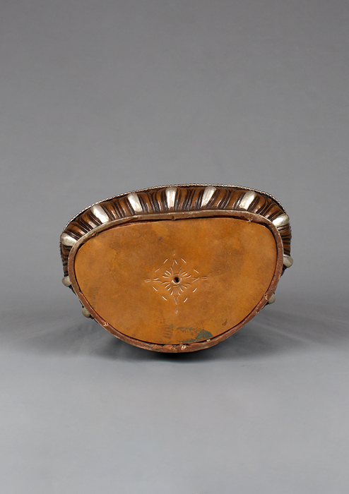 Shakyamuni Buddha Silverplated Copper Statue 8.5"H