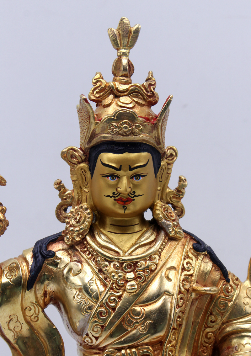 Fully Gold Plated Standing Guru Padmasambhava 11"H