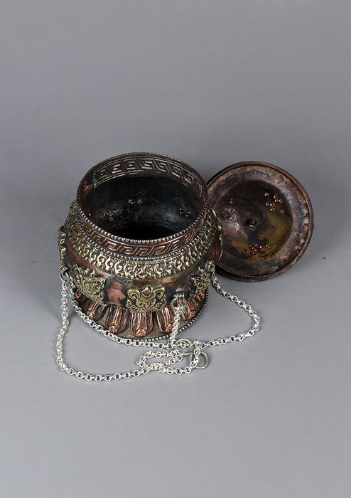 8 Auspicious Symbol Copper Incense Burner