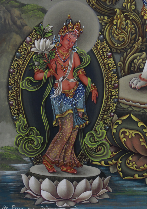 Simhanada Lokeshvara Newari Paurbha Print Signed by Sundar Sinkhwal