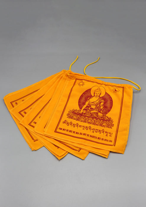 All Orange Shakyamuni Exclusive Prayer Flags