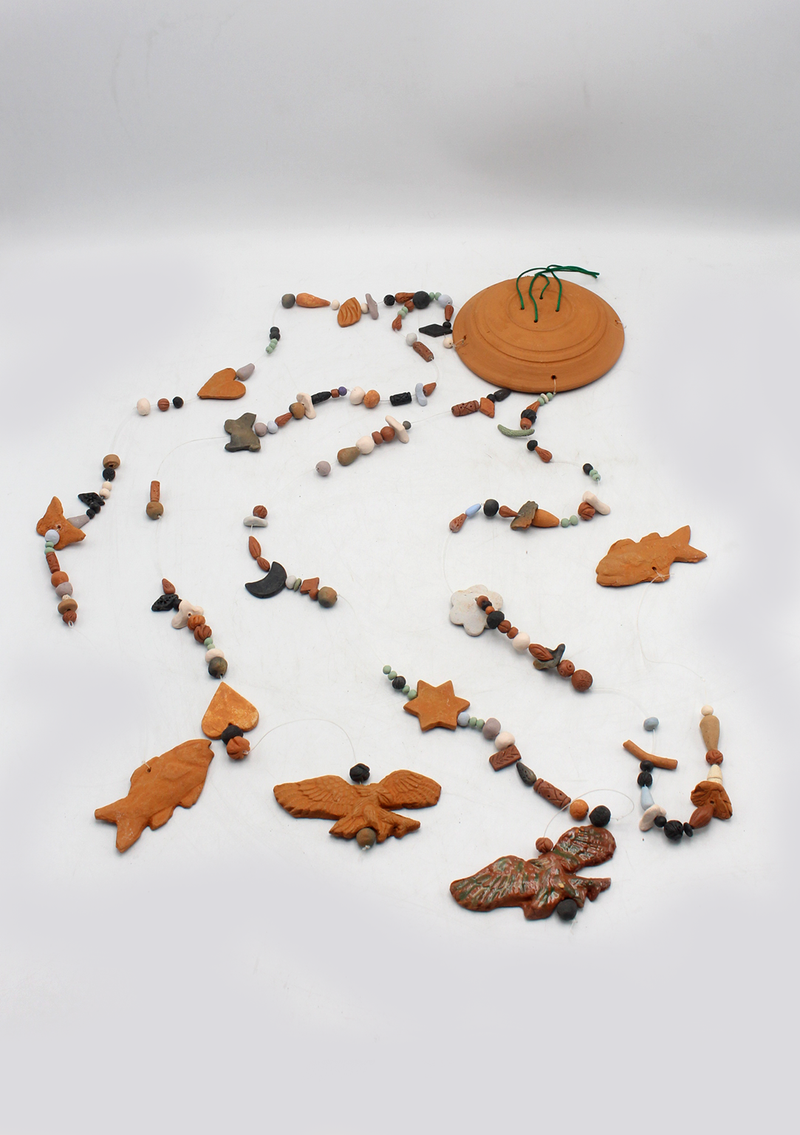 Handcrafted Bhaktapur Ceramic Wind Chimes- Double Fish