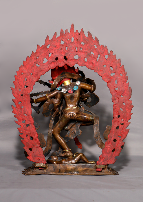 Old Style Gold Gilded Copper  Kurukulla Statue 14.5"H