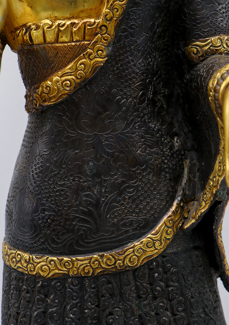 Dipankar Buddha 24 K Gold Copper Statue 19"H