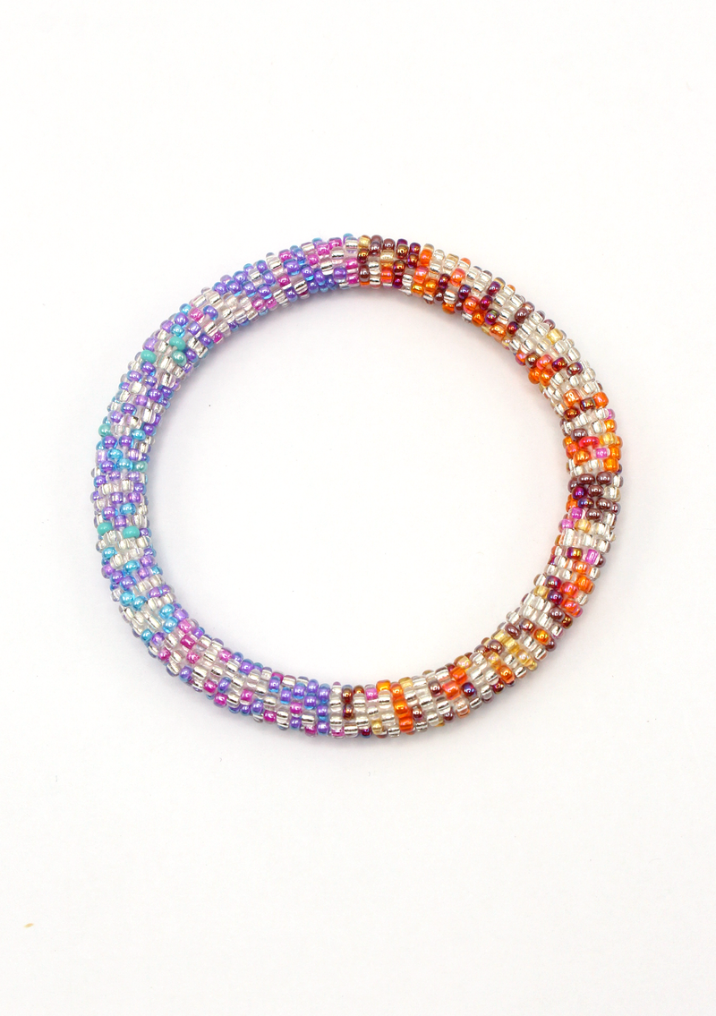 Multicolor  Orange Purple  Roll on Beads Bracelet