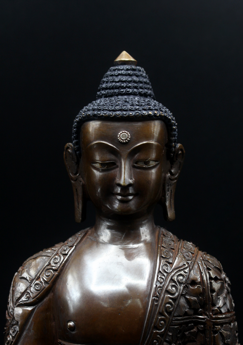Copper Ratnasambhava Buddha Statue 9"H