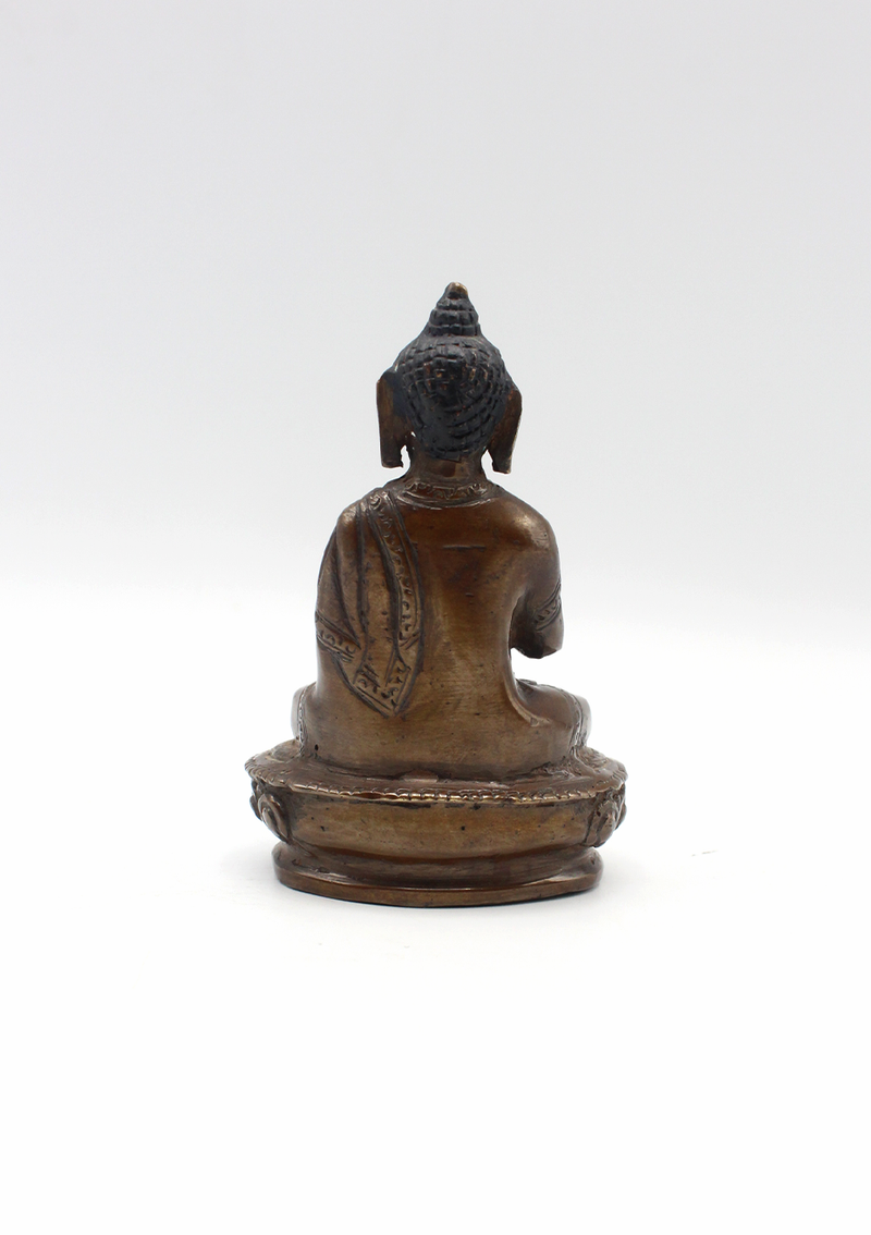 Copper Oxidized Amoghsiddhi Buddha Statue 3"