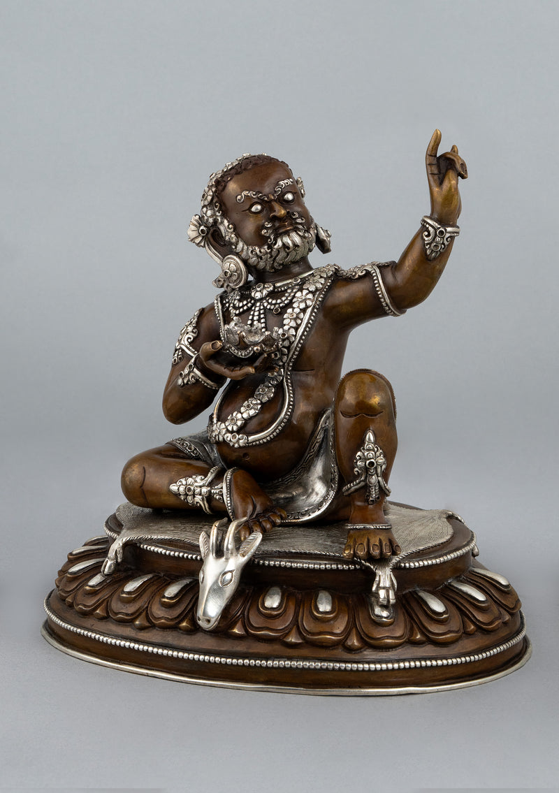 Silver Plated Copper Virupa Statue 9"H